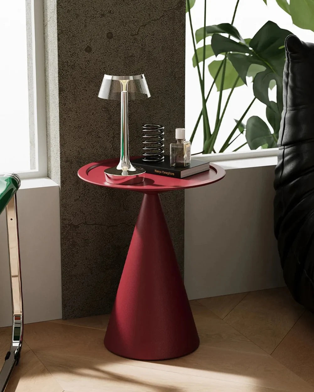 TILT CONE | Sculptural Metal Pedestal Side Table