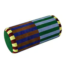 Velvet Round Neck Bolster Pillow Cylinder Lumbar Support Cushion