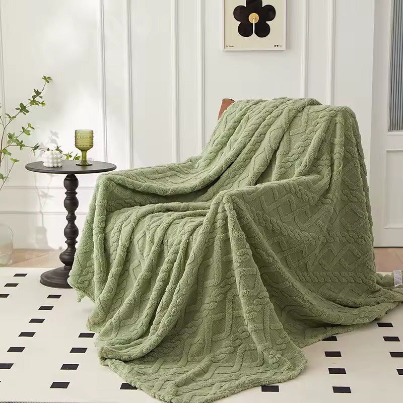 TAFFU-VELVET | Dual-Sided Lamb Wool & Flannel Throw