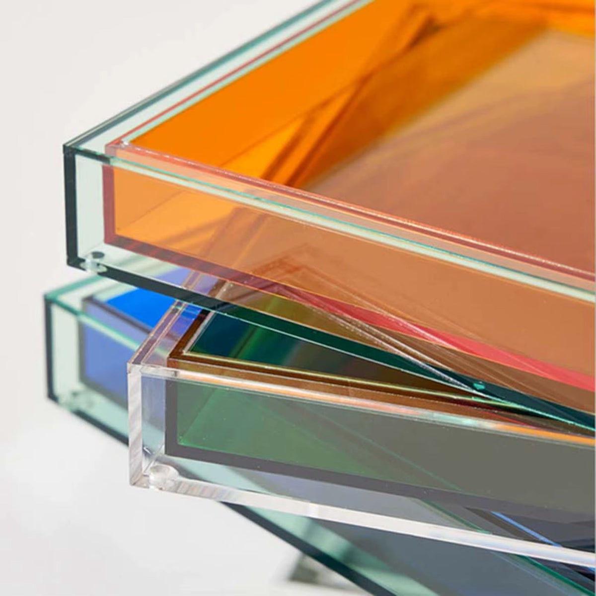 Colorful Acrylic Serving Tray Square Decorative Home Storage Tray