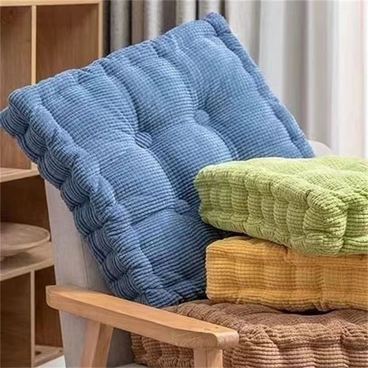 Square Floor Cushion Tufted Meditation Seat Pad 40x40cm