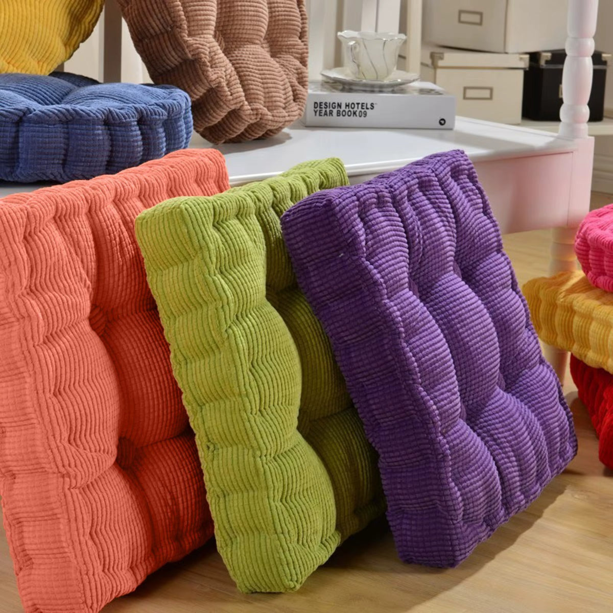 Square Floor Cushion Tufted Meditation Seat Pad 40x40cm