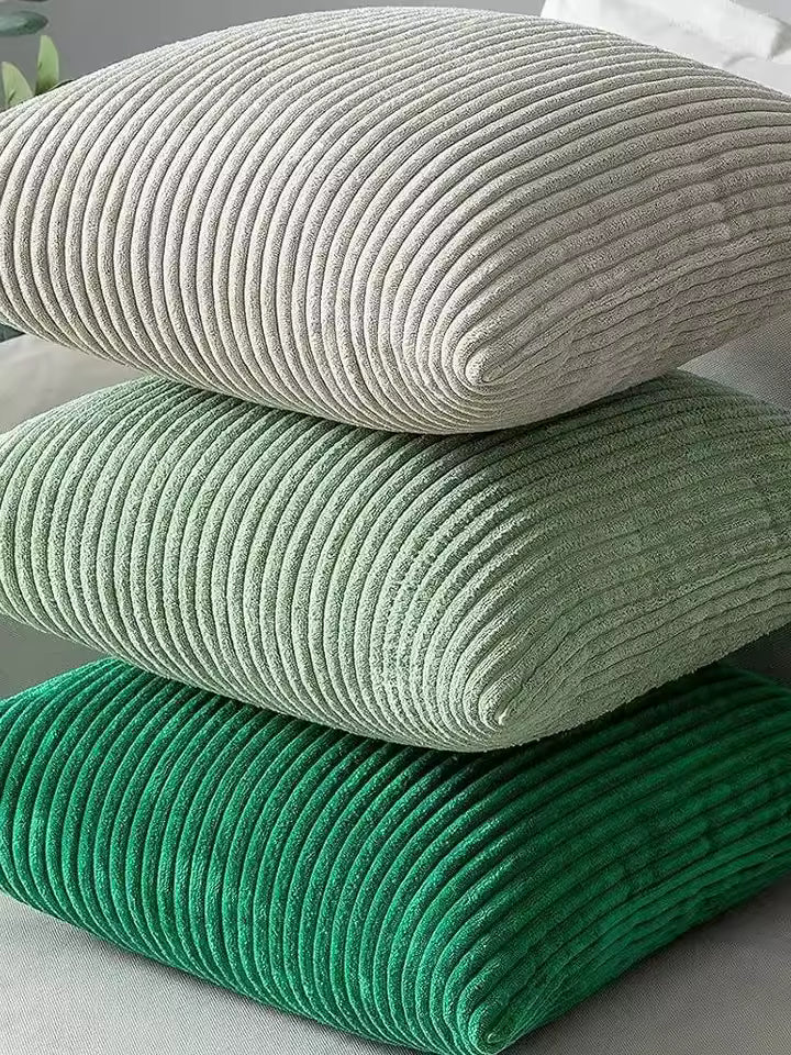 Striped Corduroy Cushion Cover Solid Color Sofa Pillowcase