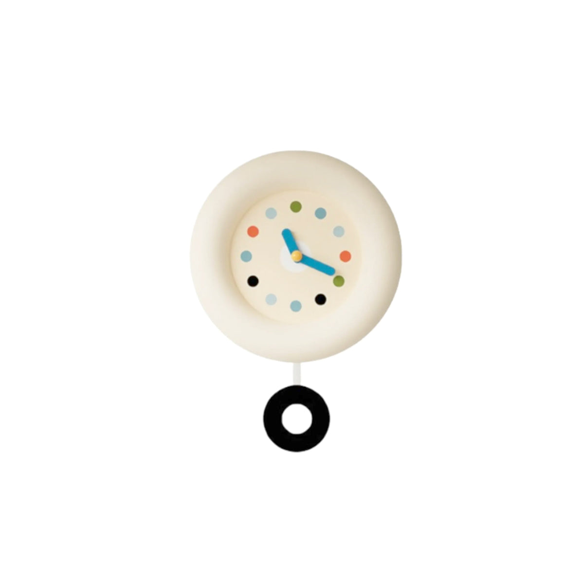 Minimalist Wall Clock – Modern Beige Pendulum Quartz ABS