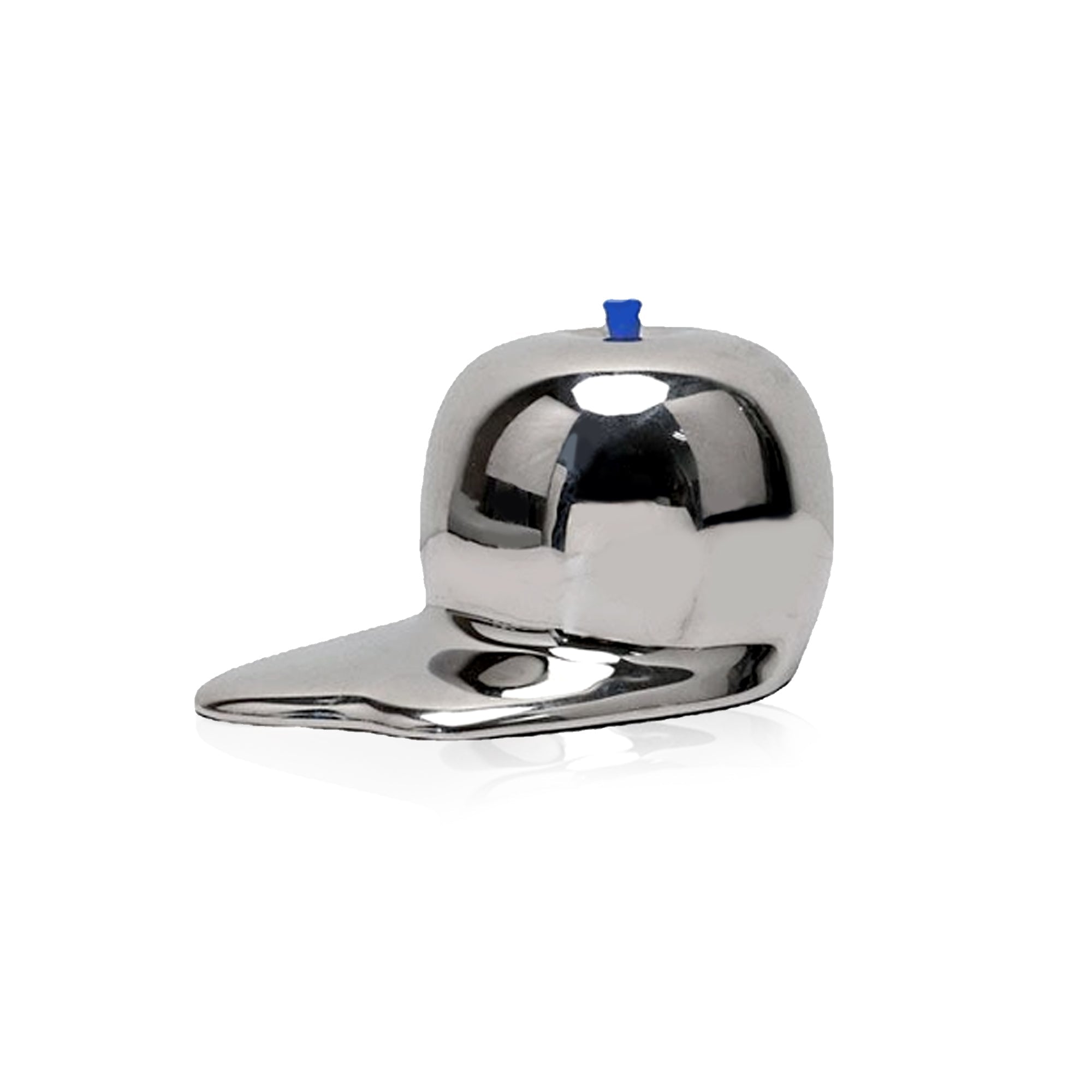 Melted Chrome Apple Sculpture - Glossy Resin Decor
