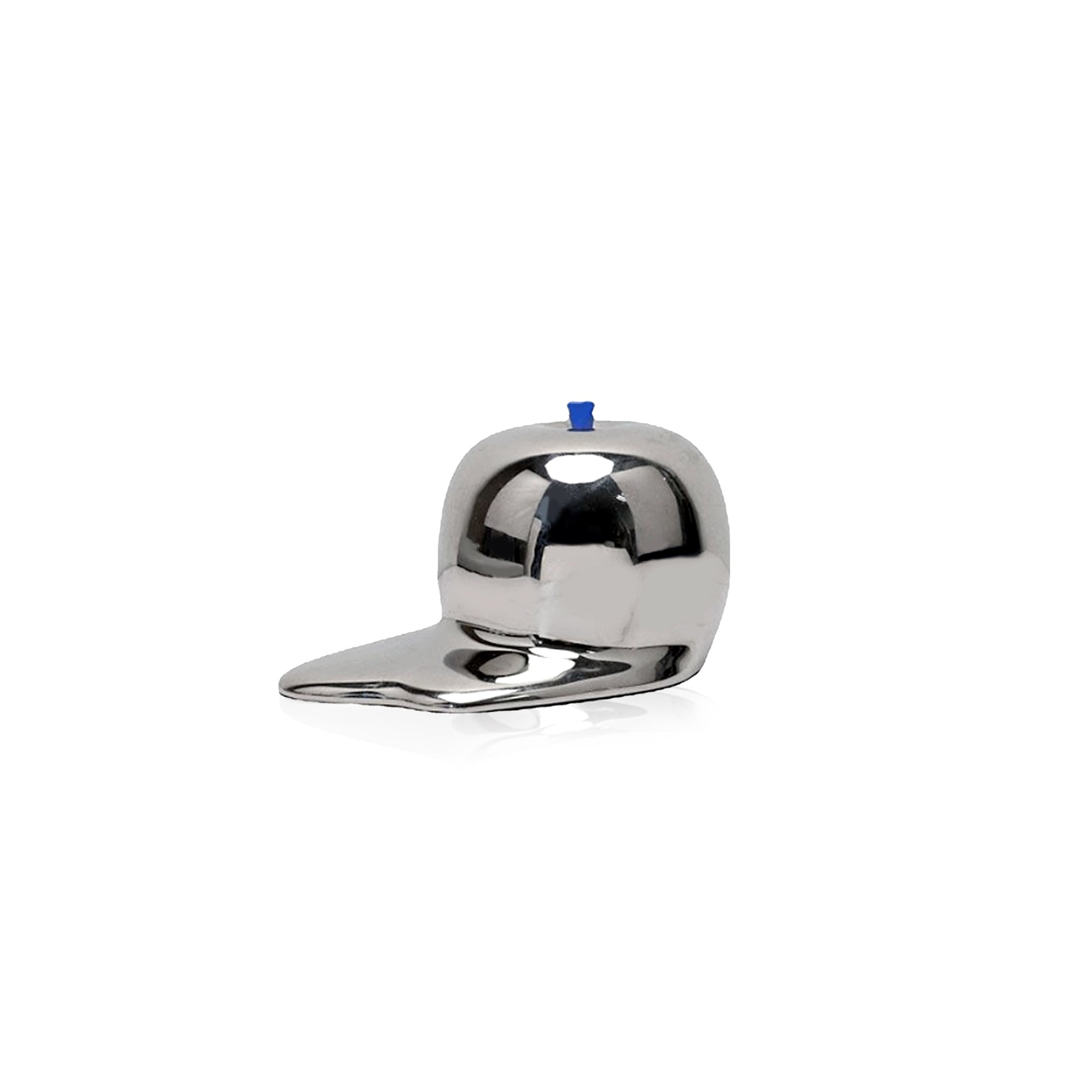 Melted Chrome Apple Sculpture - Glossy Resin Decor