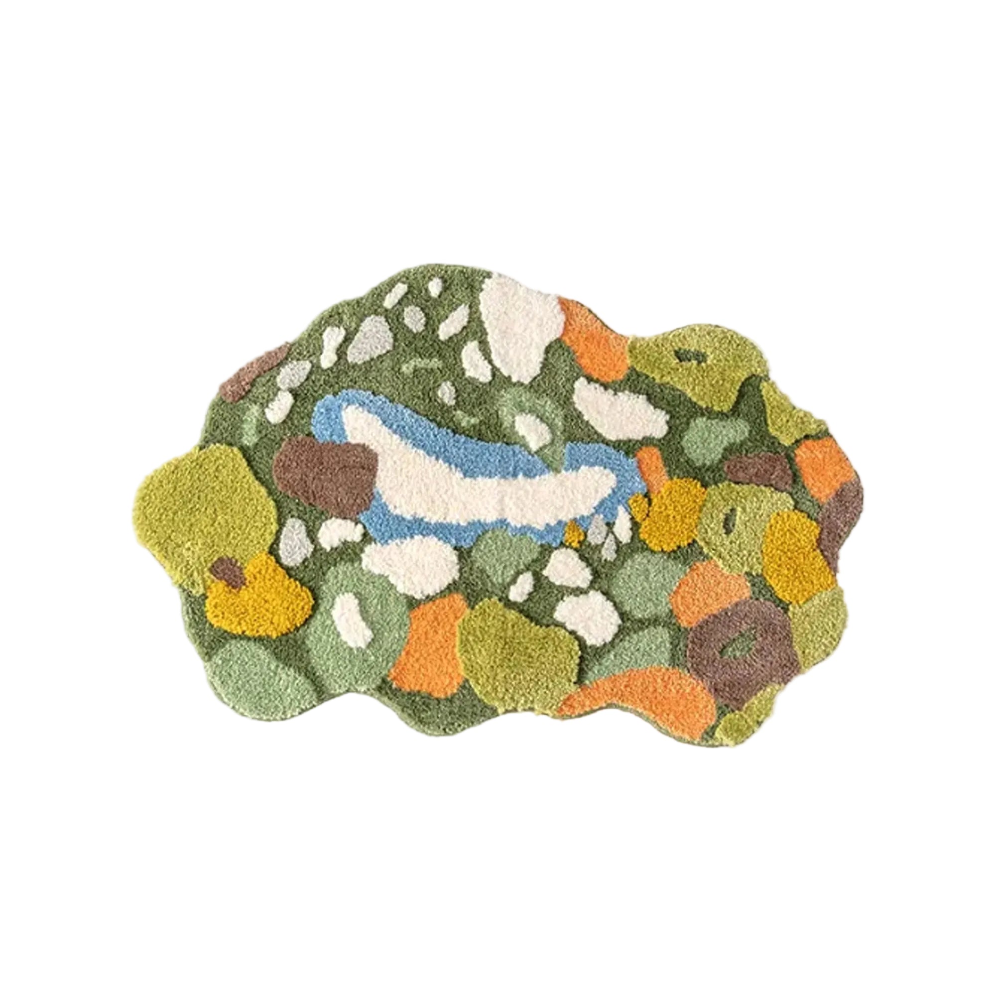 Hand Crafted Rugs – Green Moss Woven Design Mat