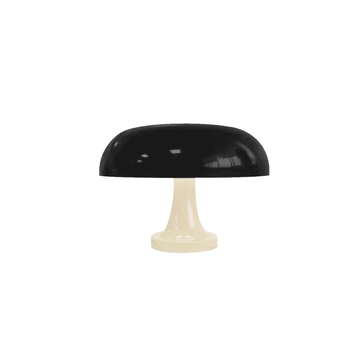 Wide Mushroom Table Lamp - Black Modern USB Corded Light