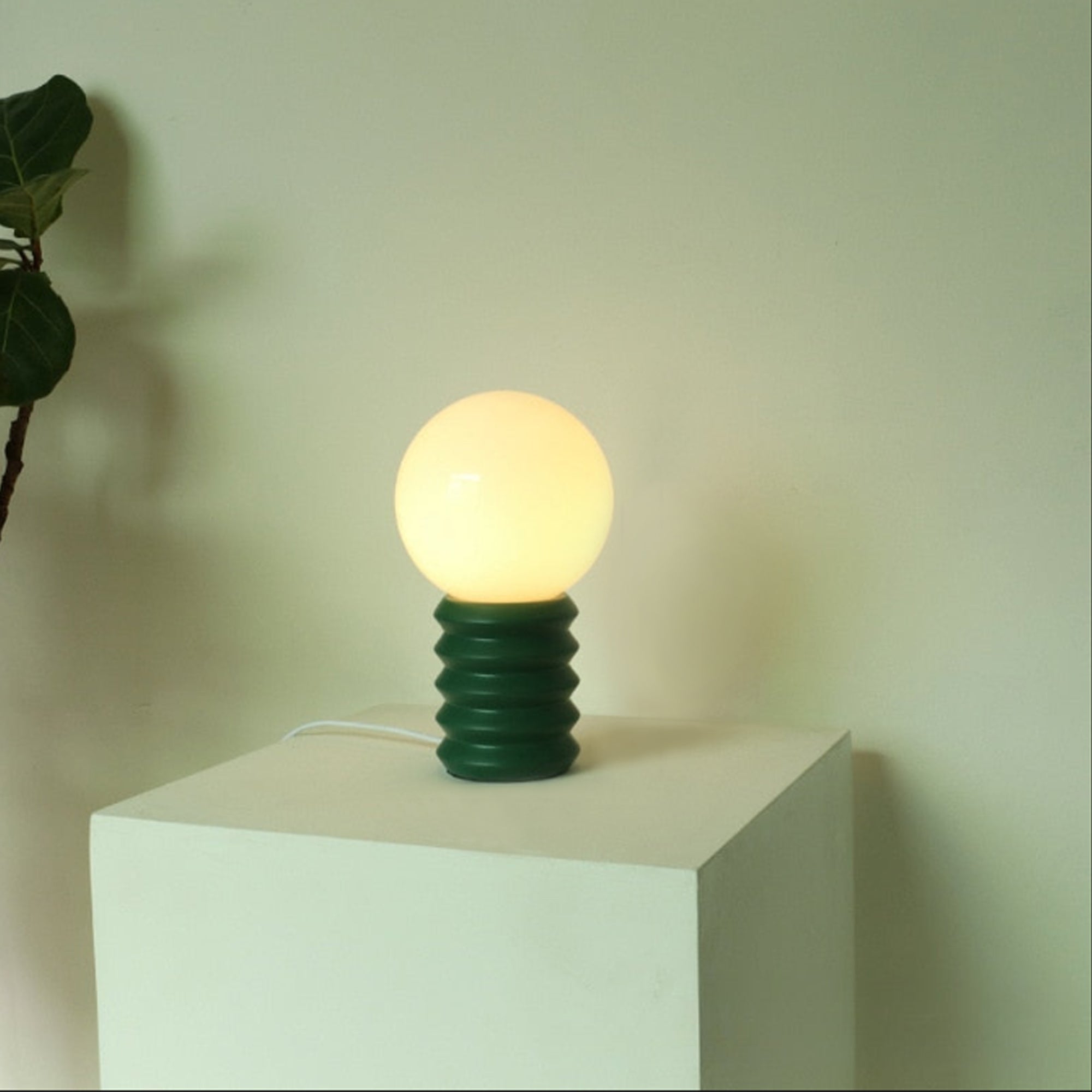 Atmosphere Table Lamp - Coil Shape Solid Wood Base