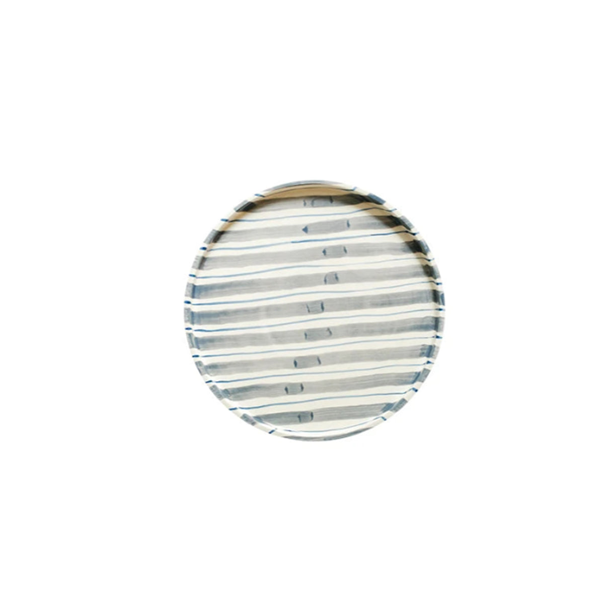 Ceramic Striped Plate – Brush Touch Art Design