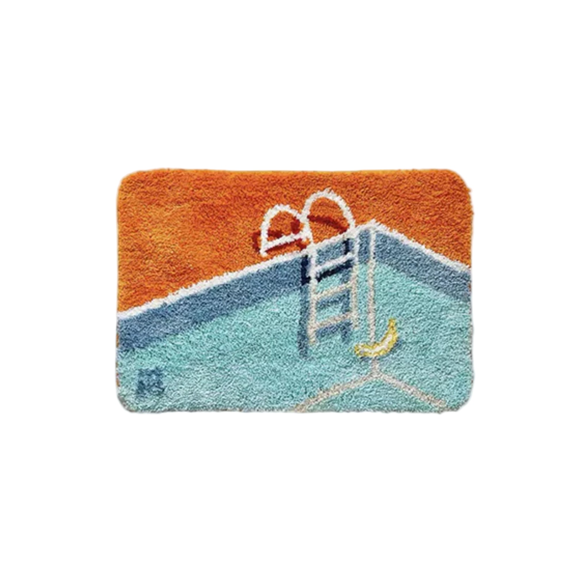Hand Crafted Bath Mat – Plush Swimming Pool Design