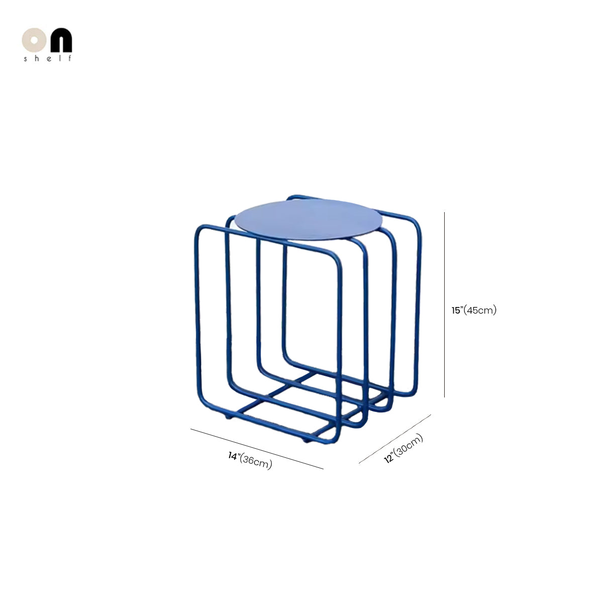 Round Metal Side Table – Wire Frame Rack, Modern Minimalist Accent