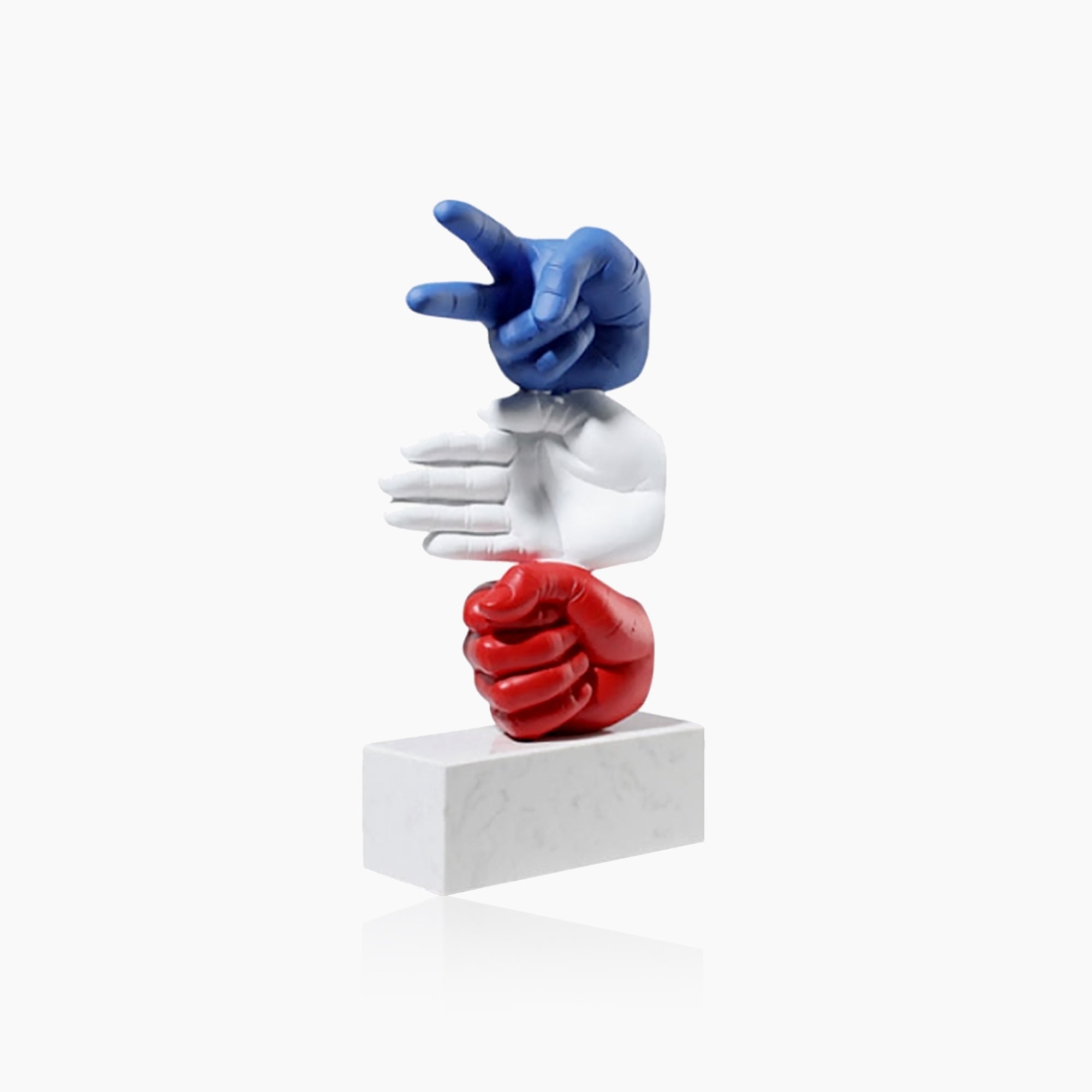 Rock Paper Scissor Sculpture – Hand Crafted Marble Surface Decor