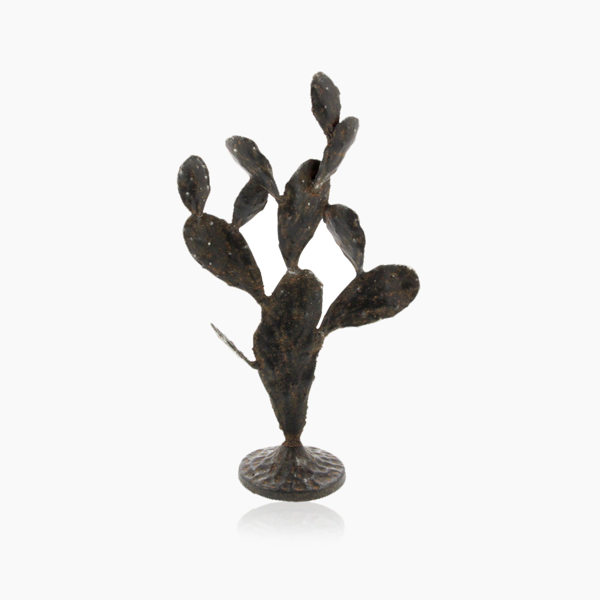Black Cactus Sculpture - Rustic Polystone Decor