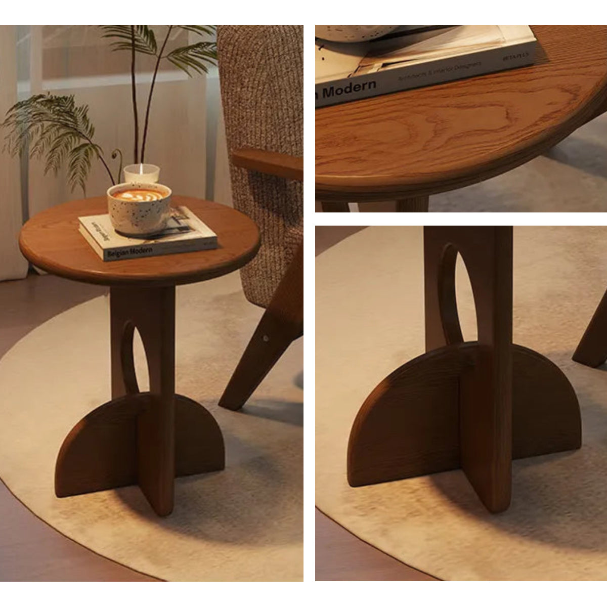 Mid Century Side Table | Vintage Wooden Cross Leg 15.8x19.7 Pine