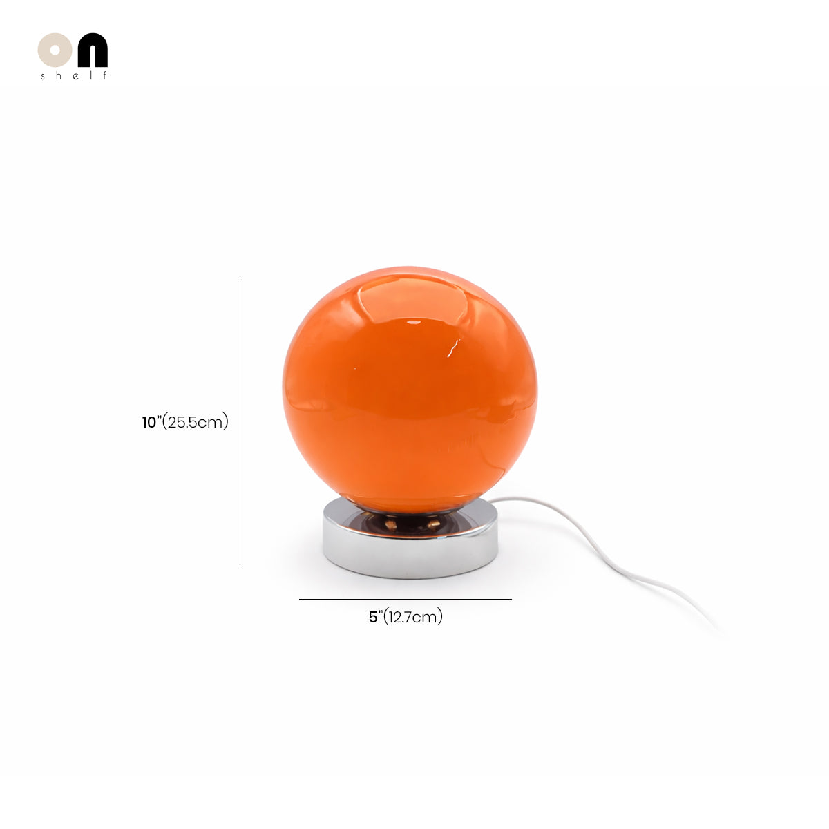 Retro Glass Table Lamp – Chrome Base, Touch Control