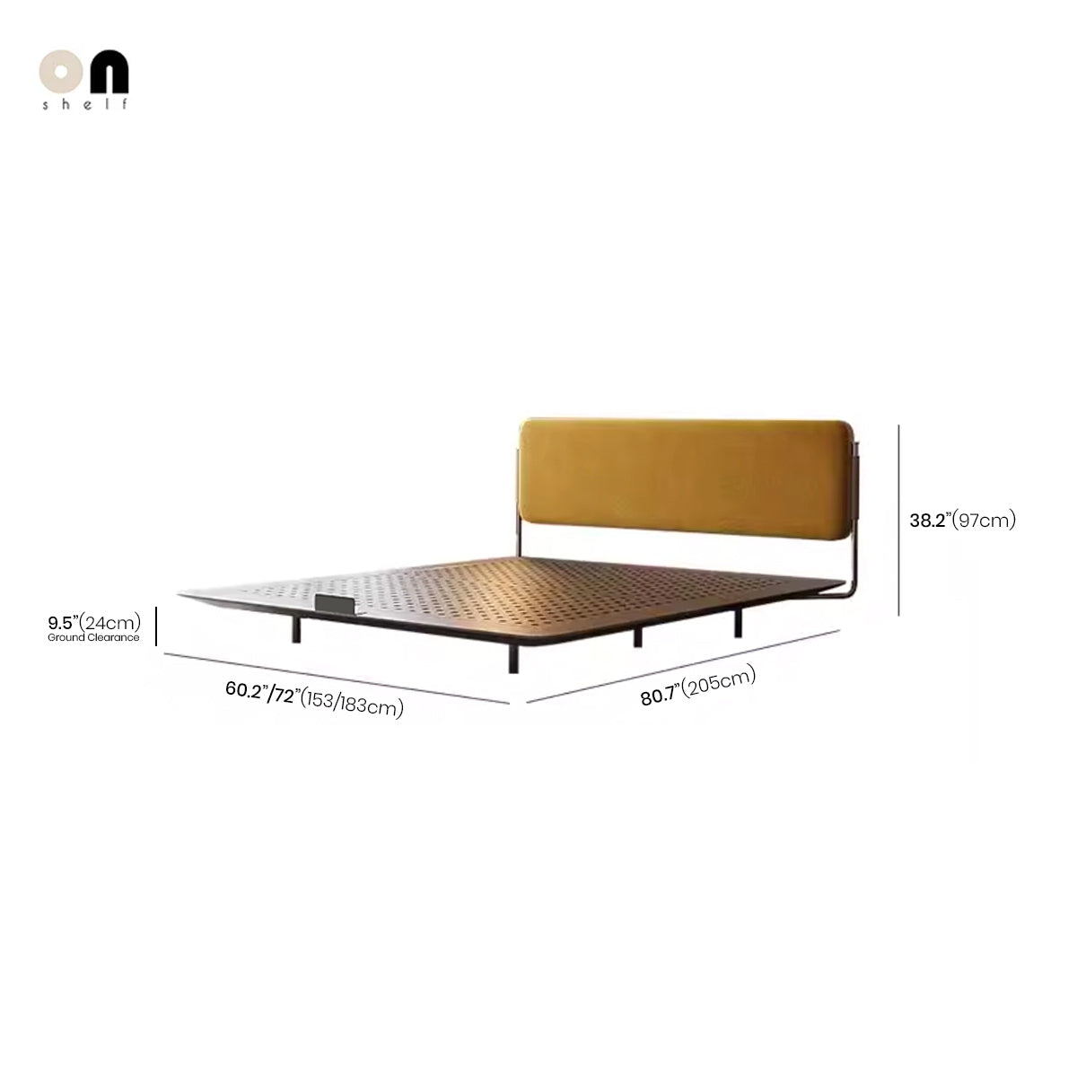 Stainless Steel Bed Frame - French Orange Headboard Industrial Design