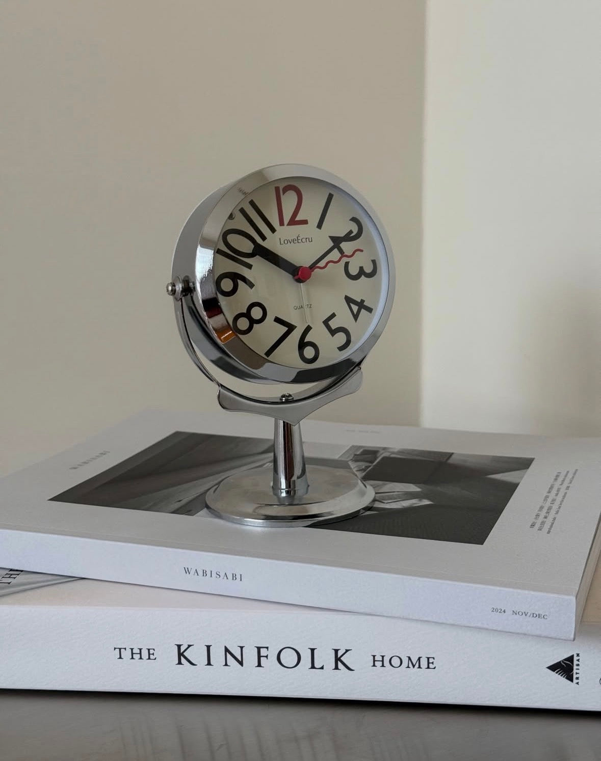 small round clock for home decor
