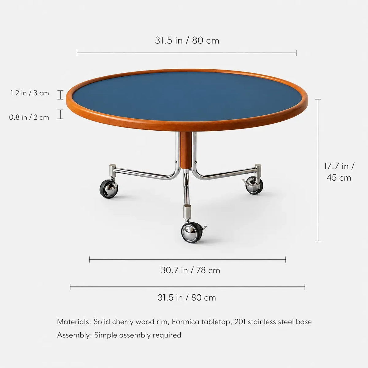 small round coffee table with wheels for compact spaces