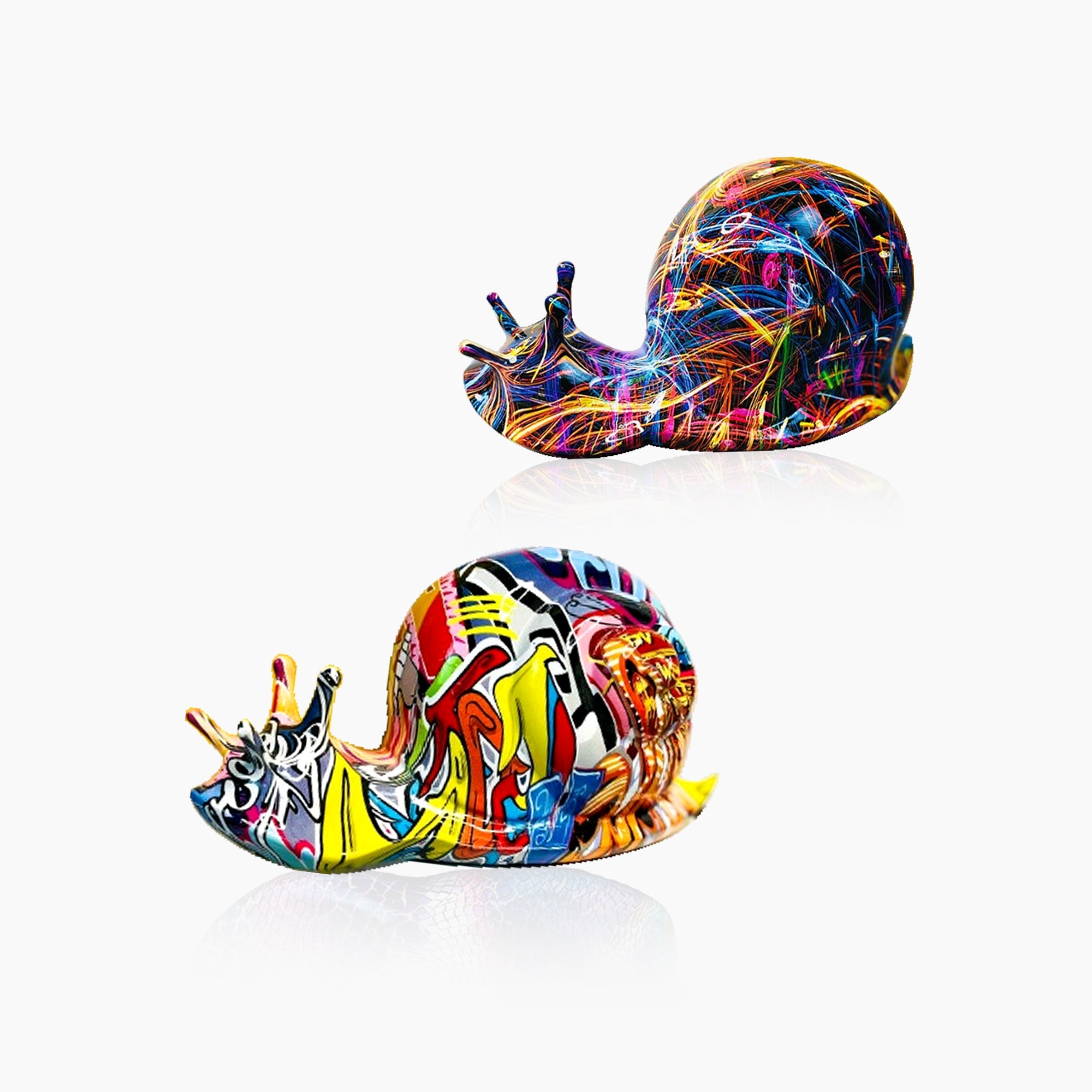 Graffiti Snail Sculpture - Resin Art Figurine