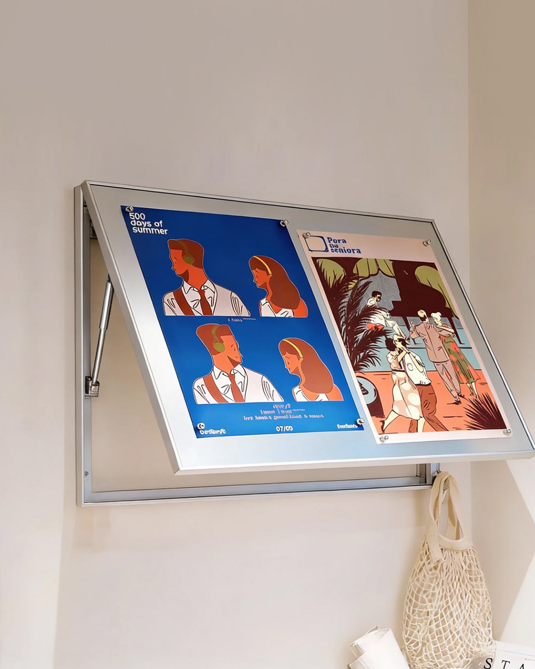 Side profile of flip-open wall panel showing depth