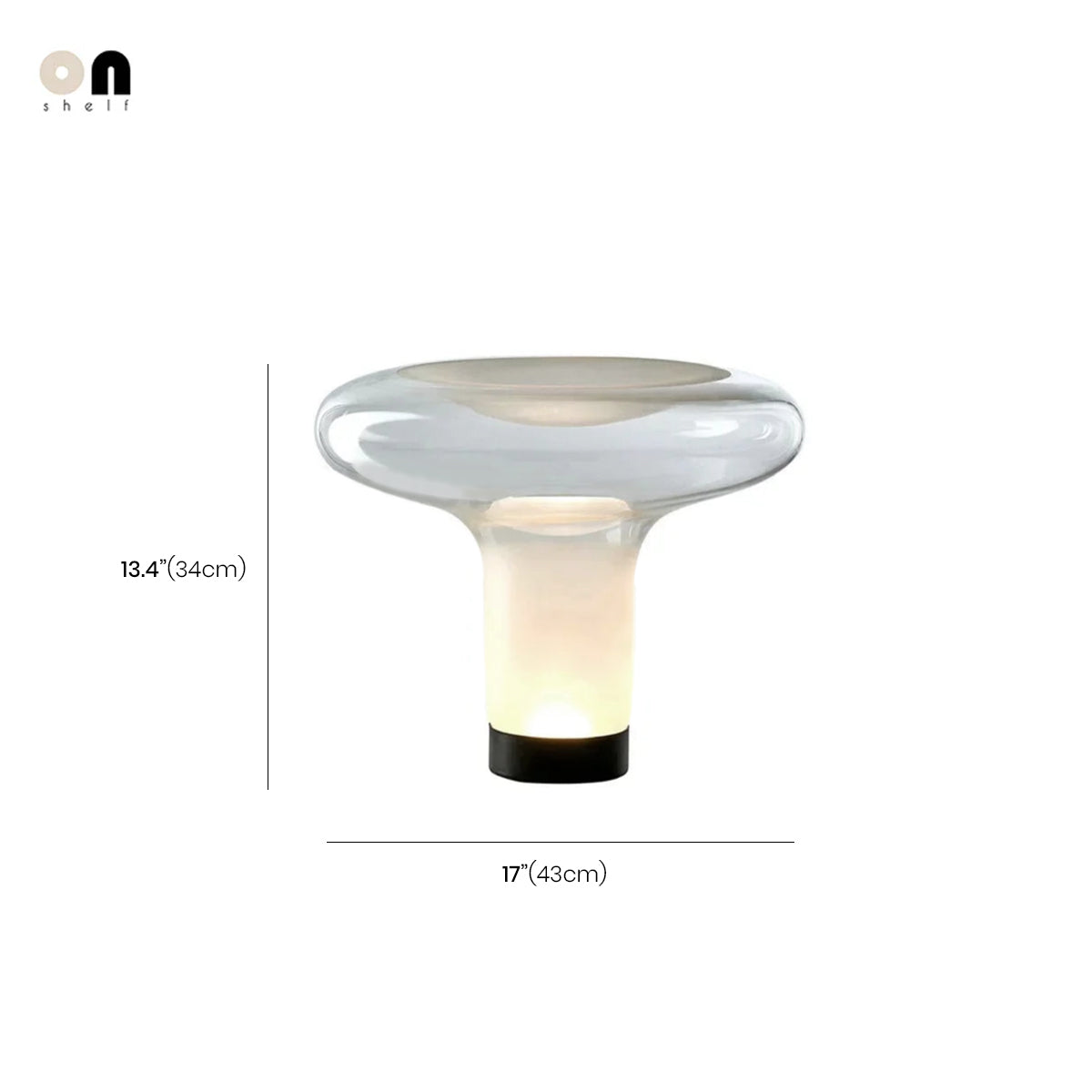 Glass Mushroom Lamp – Minimalist Table Lamp with Warm White Light