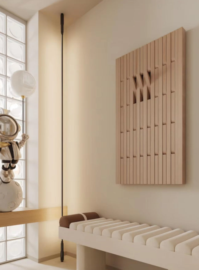 Pine Wood Wall Panel with Hook - Elegant Japanese Design