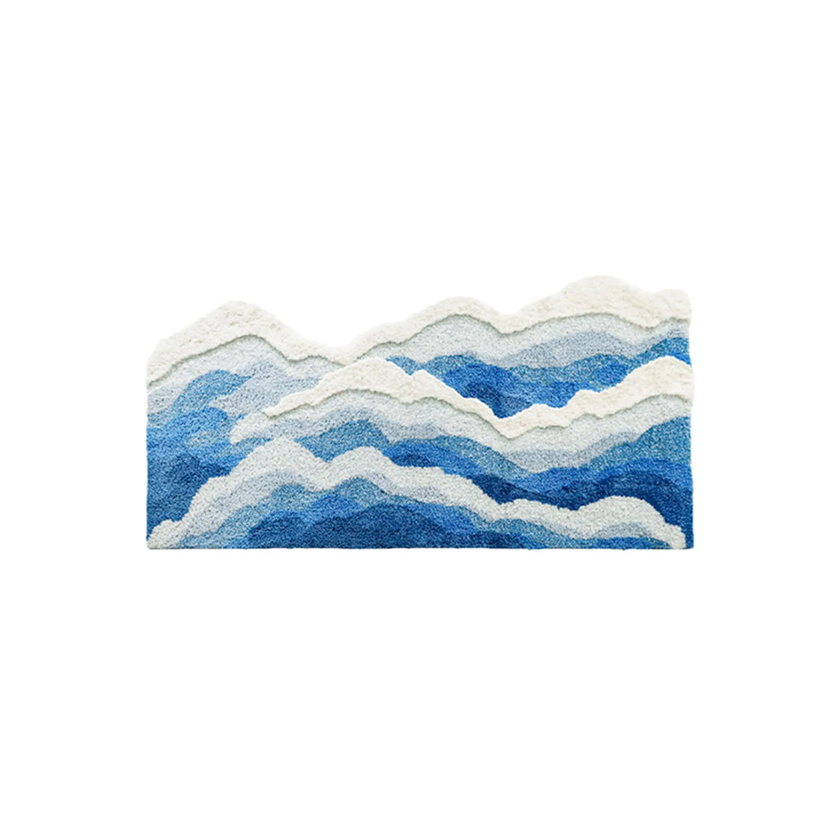 Japanese Tufted Rug - Blue Sea Wave Design Mat