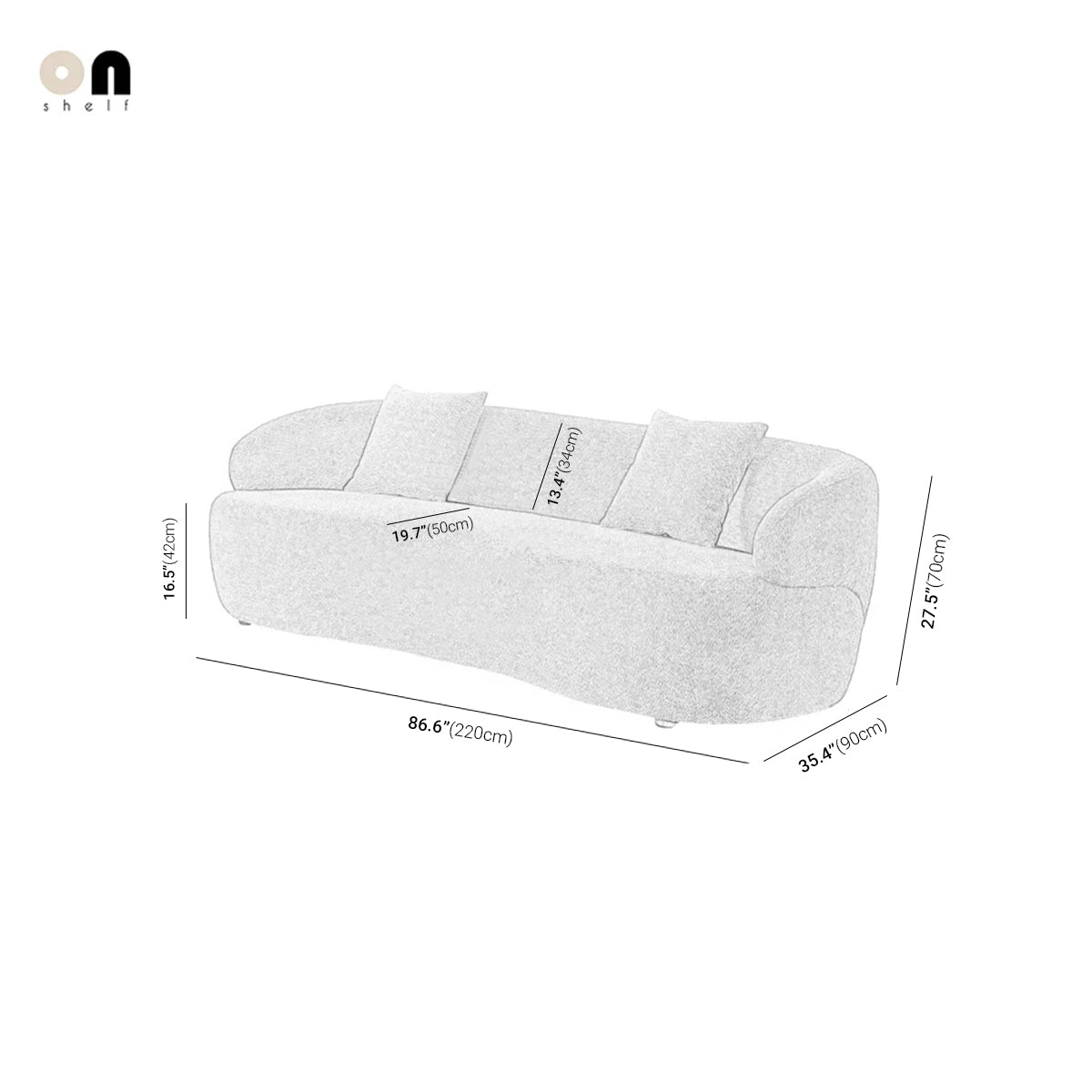 3-Seat Lounge Sofa | Modern Living Room Couch With Pillows