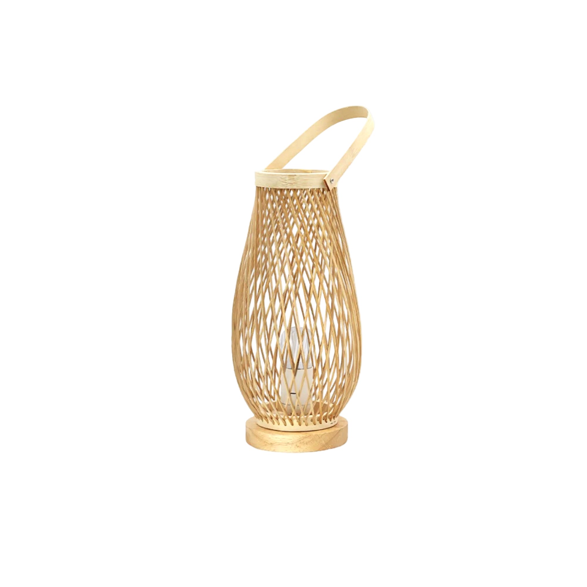 Vintage Bamboo Table Lamp – Durable Wood & Wicker Decor