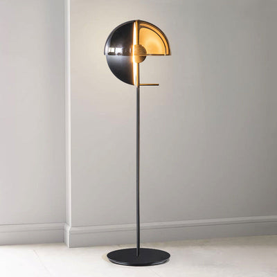 Glass Floor Lamp | Contemporary Half Dome Living Room Light