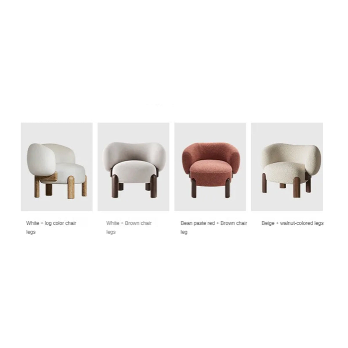 Nordic Lounge Chair - Solid Wood Fabric Sofa