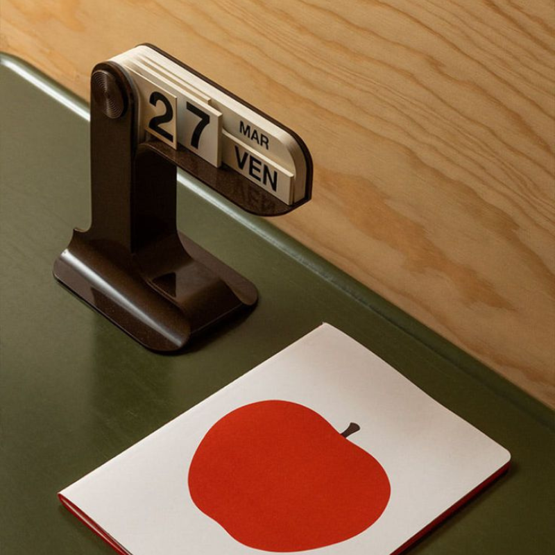 desktop flipping calendar - modern black desk organizer artisan-made collectible figurine