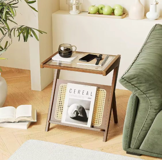 Bamboo Rattan Coffee Table - Lightweight Handcrafted Wood Table
