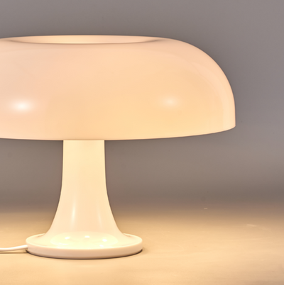Mushroom Table Lamp – Wide Cream Pink Soft Glow Fixture