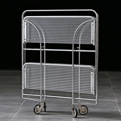 Foldable Glass Shelf - Stainless Steel Frame | Space Saving Organizer