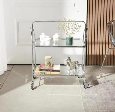 Foldable Glass Shelf - Stainless Steel Frame | Space Saving Organizer