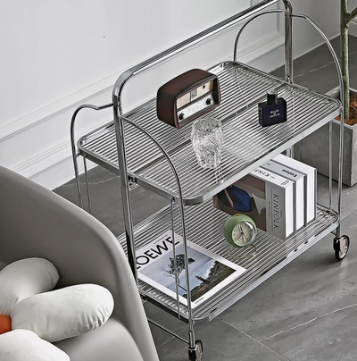 Foldable Glass Shelf - Stainless Steel Frame | Space Saving Organizer