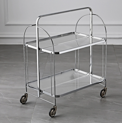 Foldable Glass Shelf - Stainless Steel Frame | Space Saving Organizer