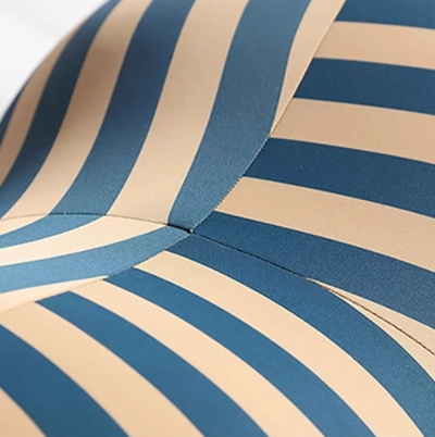 Lazy Sofa | Soft Cushioned Red Stripe Fabric Floor Sofa