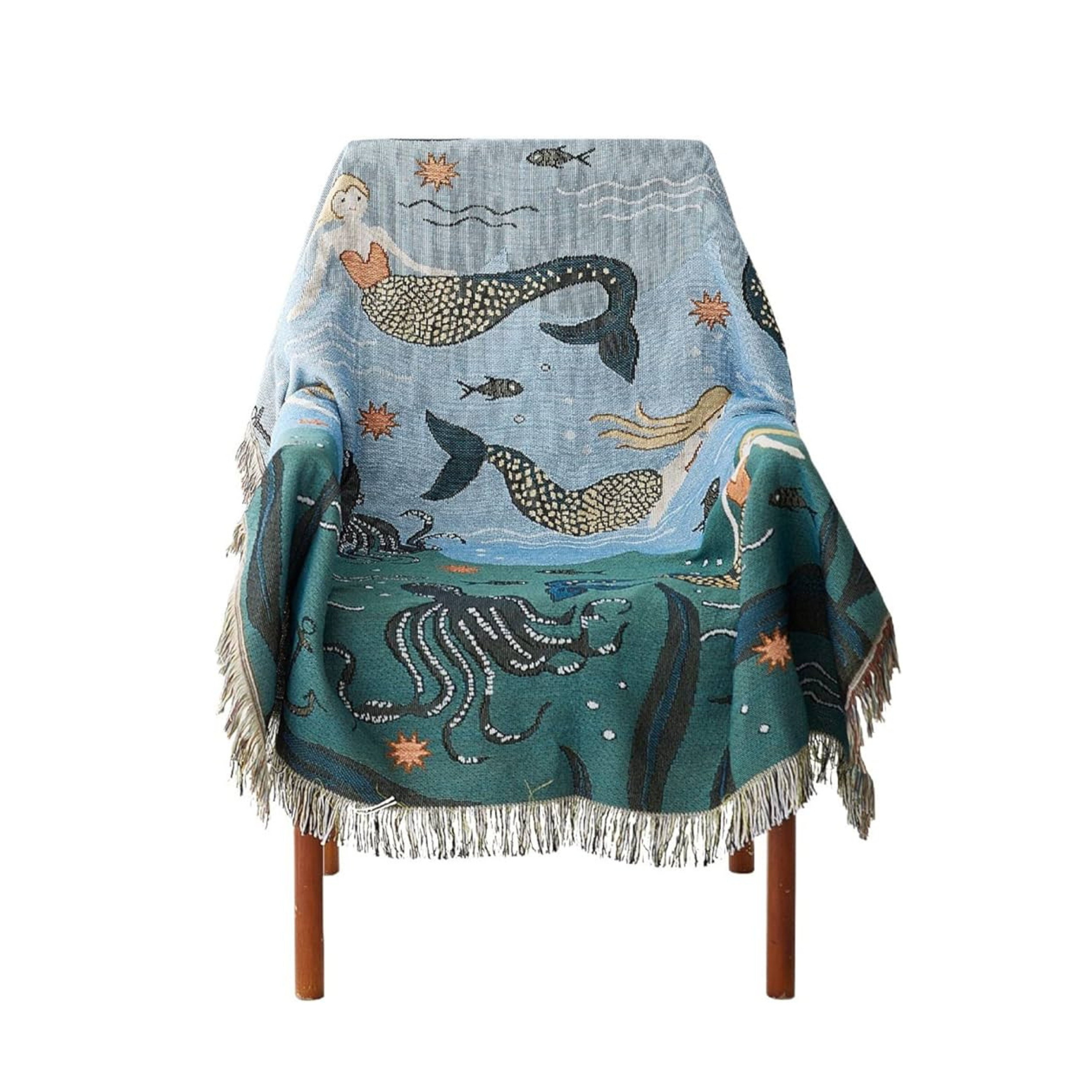 Mermaid Throw Blanket - Plush Cozy Sea Pattern