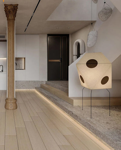 Japanese Floor Lamp | Minimalist Rice Paper Bamboo Lamp