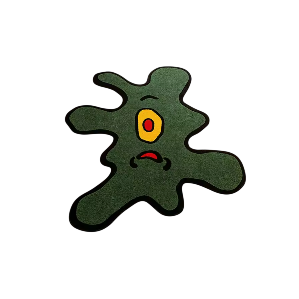green one eyed monster irregular area rug