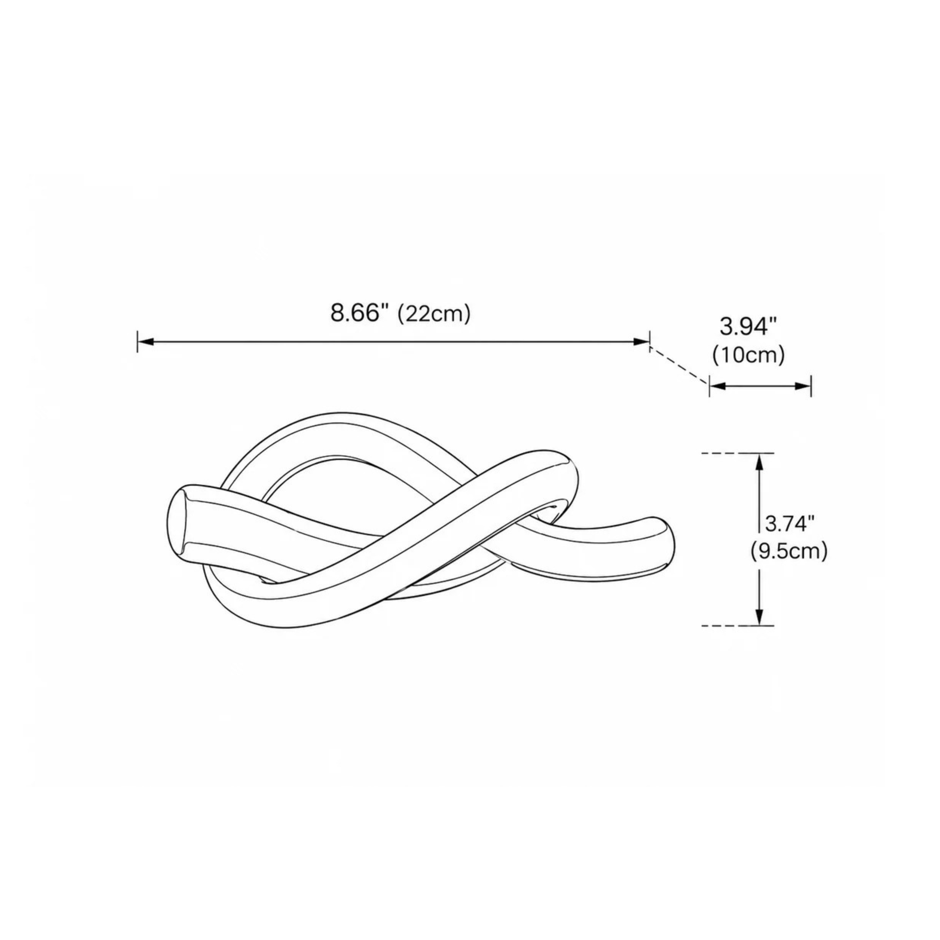 Modern Hollow Glass Knot Sculpture