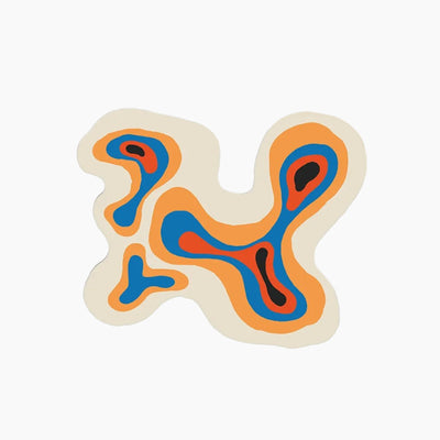 Abstract Area Rug - Irregular Shape Flat Lightweight Rug