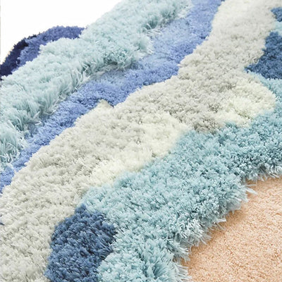 Beach Wave Rug - 3D Ocean Inspired Polyester Mat