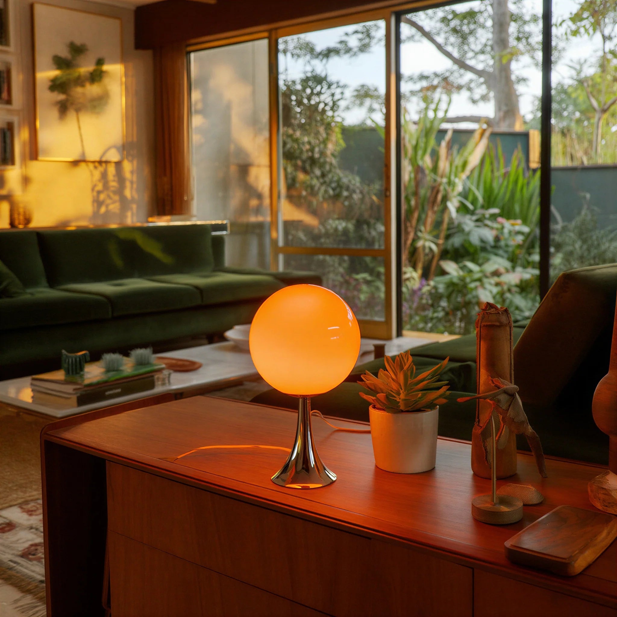 Retro Table Lamp - Colored Glass LED Light