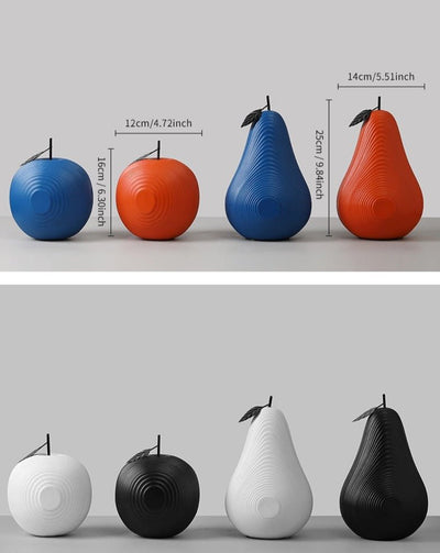 Fruit Sculpture - 3D Printed Apple & Pear Art