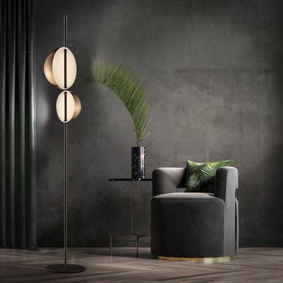 Double Dome Floor Lamp - Adjustable Upright LED Lighting