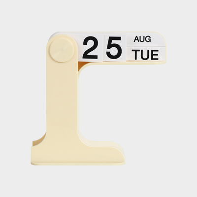 Desktop Flipping Calendar - Modern Black Desk Organizer side angle view